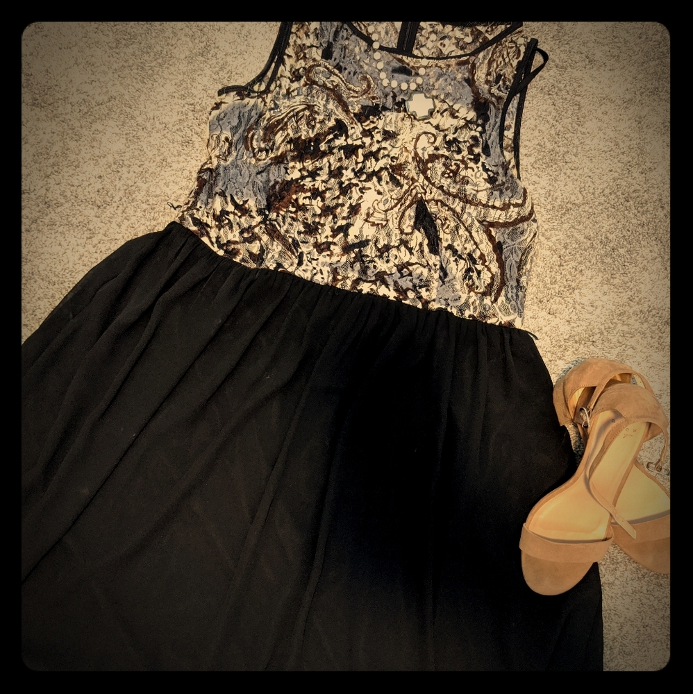 AB Studio Size 16 Sleeveless Midi-Babydoll Dress